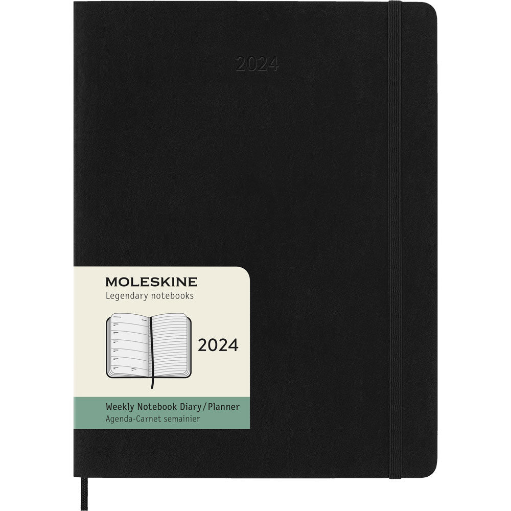 Moleskine Diary 12 Month Weekly + Notes SC XL Black - Cafe Supply