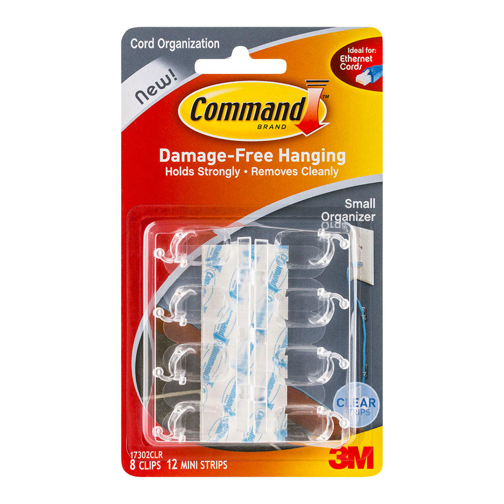 Command Cord Organisers 17302CLR Small Clear, Pack of 8 - Cafe Supply