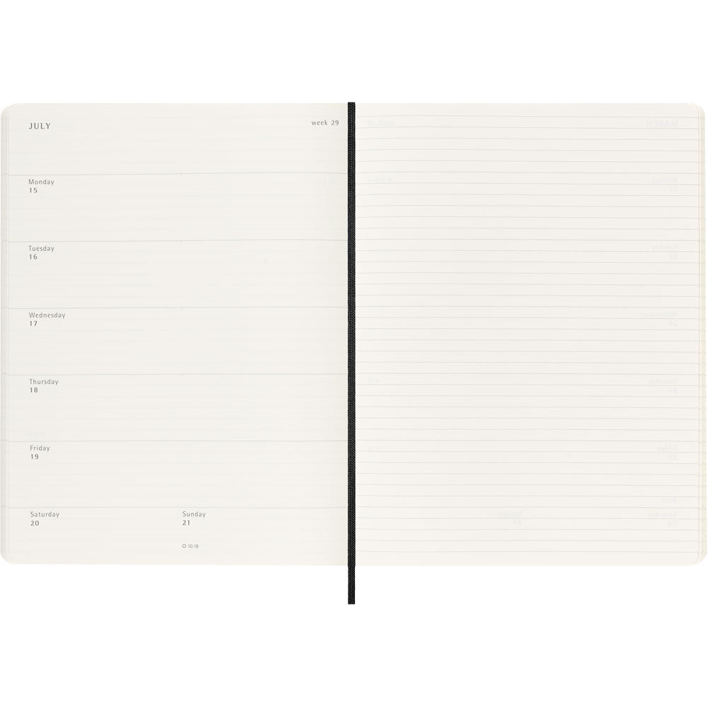 Moleskine Diary 12 Month Weekly + Notes SC XL Black - Cafe Supply