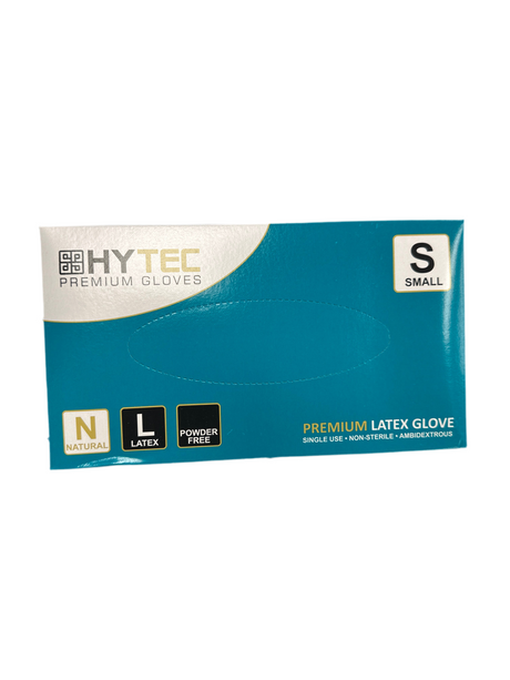 Hytec Natural Latex Powder Free Disposable Gloves Small - Cafe Supply