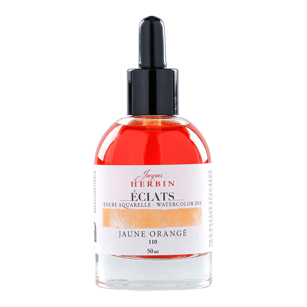 Jacques Herbin Eclats Watercolour Ink 110 Orange Yellow 50ml - Cafe Supply