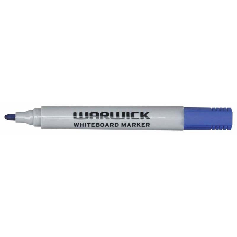 Warwick Whiteboard Marker Blue Bullet Tip Box 12 - Cafe Supply