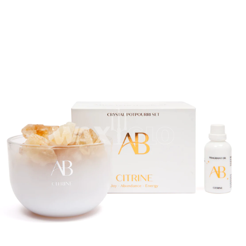 Crystal Potpourri Set - 1kg Crystal, 50ml Oil - Citrine - Cafe Supply
