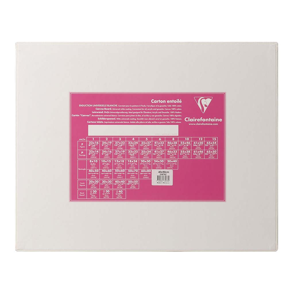 Clairefontaine Canvas Board White 40x50cm - Cafe Supply