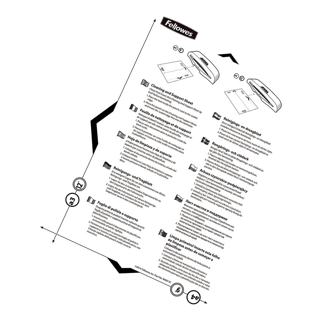 Fellowes Laminator Cleaning Sheets A4, Pack of 10 - Cafe Supply