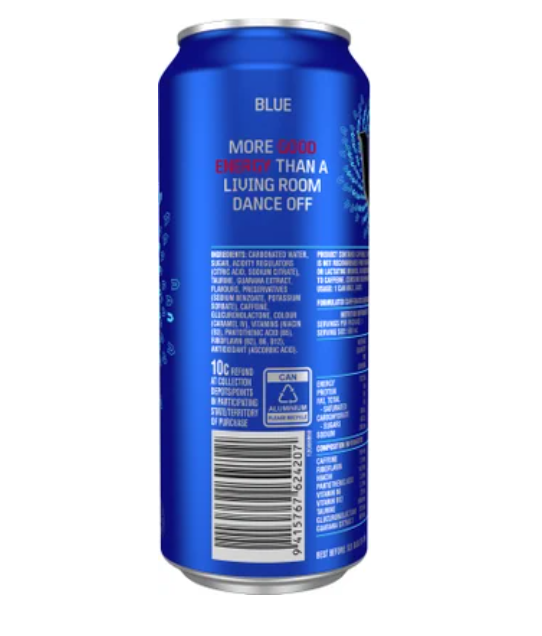 V Blue Guarana Energy Drink 500ml - Cafe Supply