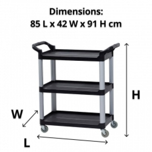 Compass Compact 3 Shelf Utility Cart - Cafe Supply