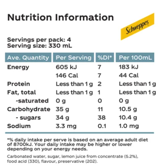 Schweppes Old Fashioned Lemonade Soft Drink Bottles 4 x 330ml - Cafe Supply