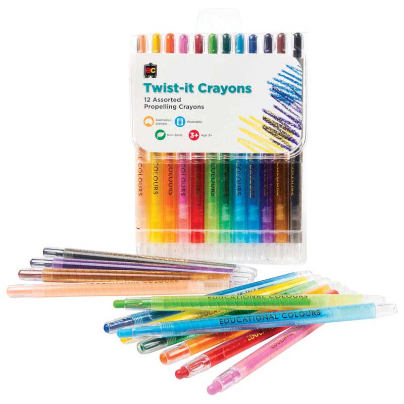 EC Crayons Twist-It 12 Pack - Cafe Supply