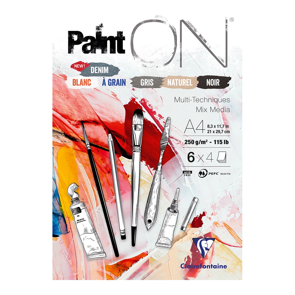 PaintON Pad Assorted A4 24sh - Cafe Supply