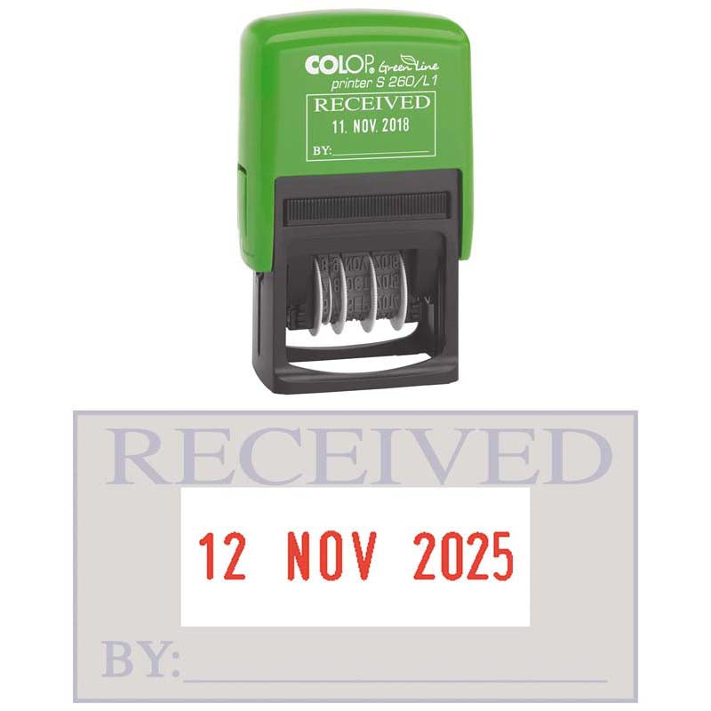 Colop Stamp Dater Greenline S260/L1 Received - Cafe Supply