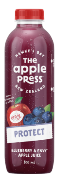 The Apple Press Protect Blueberry & Envy Apple Juice 800ml - Cafe Supply