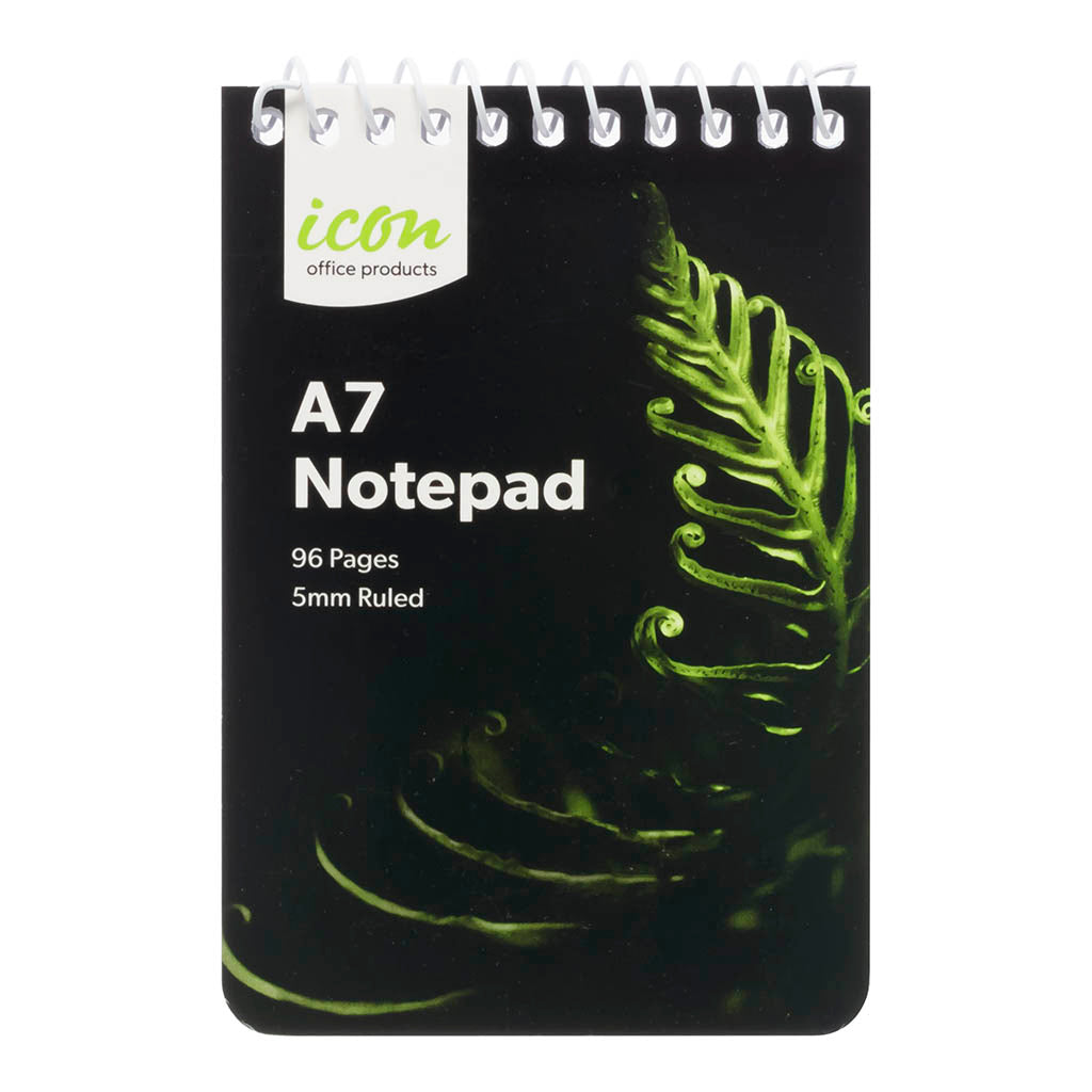 Icon Spiral Notepad A7 Soft cover 96 pg - Cafe Supply