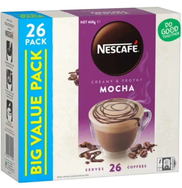 Nescafe Mocha Coffee Sachets Value Pack 26pk - Cafe Supply