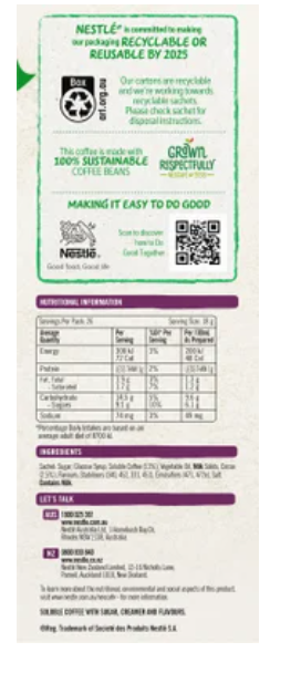 Nescafe Mocha Coffee Sachets Value Pack 26pk - Cafe Supply