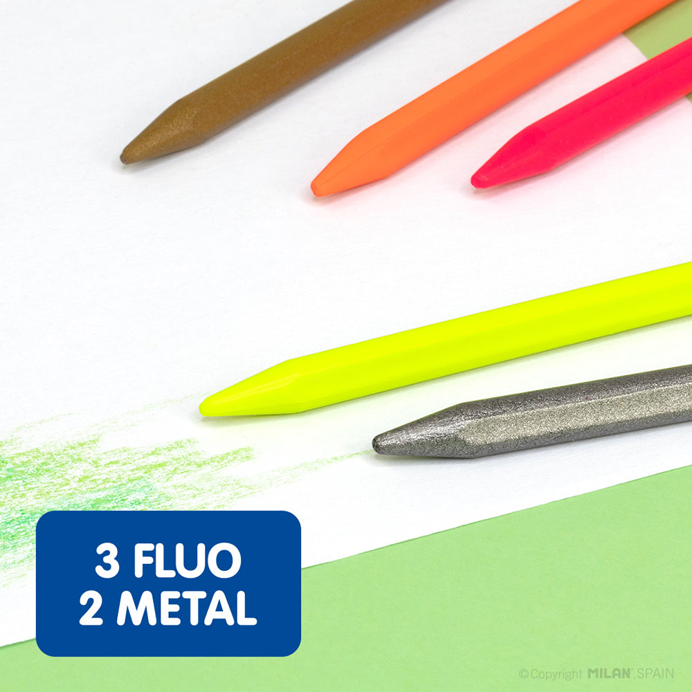 Milan Plastipastel Triangular Pack 24 Assorted Colours - Cafe Supply