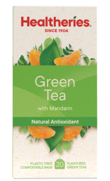 Healtheries Green Tea With Mandarin Tea Bags 20pk - Cafe Supply