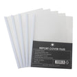 OSC Report Cover Clear A4 White Spine, Pack of 5 - Cafe Supply
