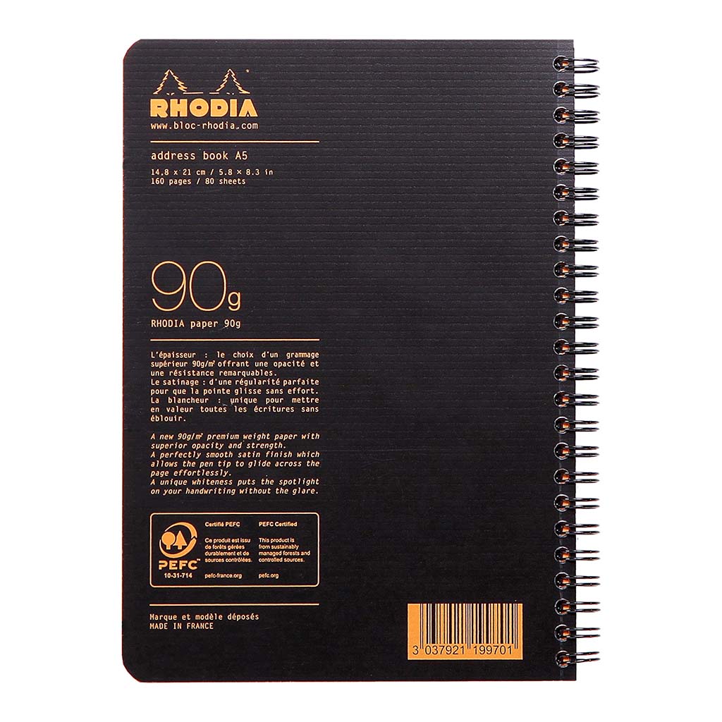 Rhodiactive Address Book A5 - Cafe Supply