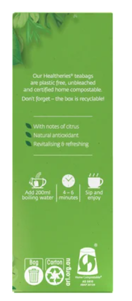 Healtheries Green Tea With Mandarin Tea Bags 20pk - Cafe Supply