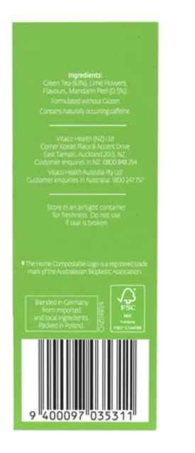 Healtheries Green Tea With Mandarin Tea Bags 20pk - Cafe Supply