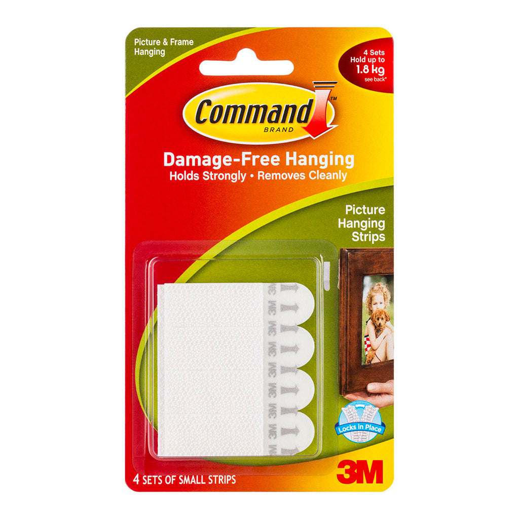 Command Picture Hanging Strips 17202 Small White, Pack of 4 Sets - Cafe Supply