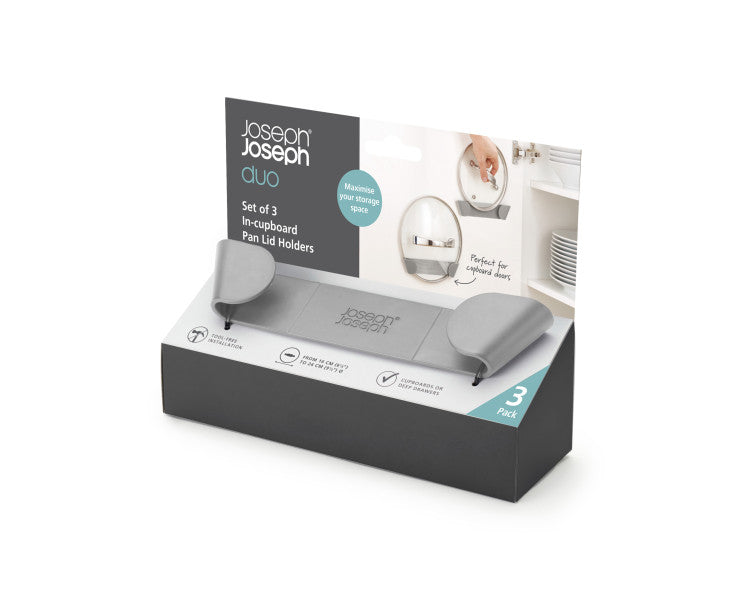 Joseph Joseph Duo 3pc Pan Lid Holders (Grey) - Cafe Supply