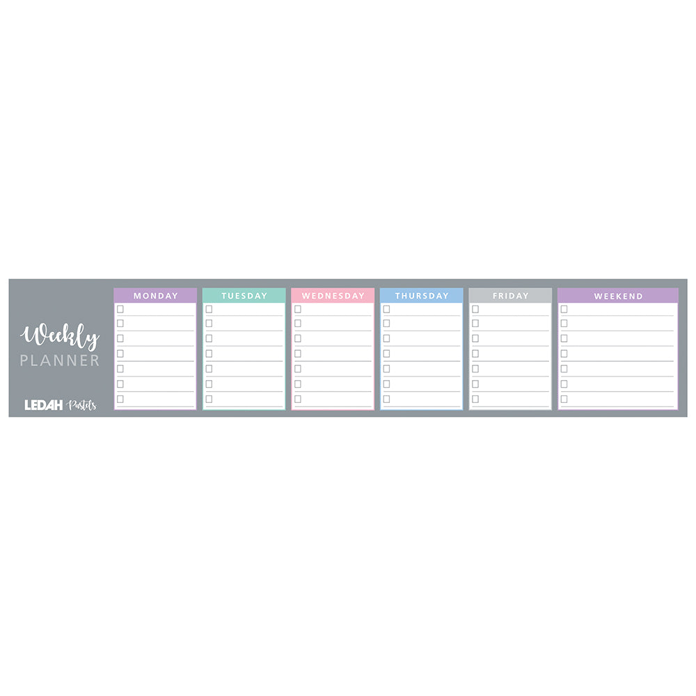 Ledah Pastels Weekly Keyboard Planner Pad 60 Sheets - Cafe Supply