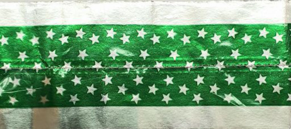 Cake Band Star Green/Silver 63mm (7m) - Cafe Supply