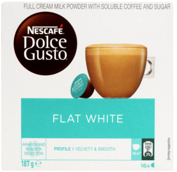 Nescafe Dolce Gusto Flat White Coffee Capsules 16pk - Cafe Supply