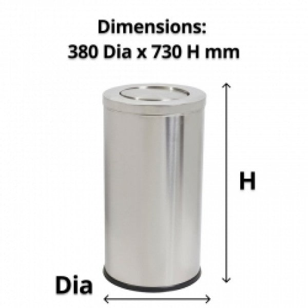 62L Swing Top Stainless Steel Bin - Cafe Supply