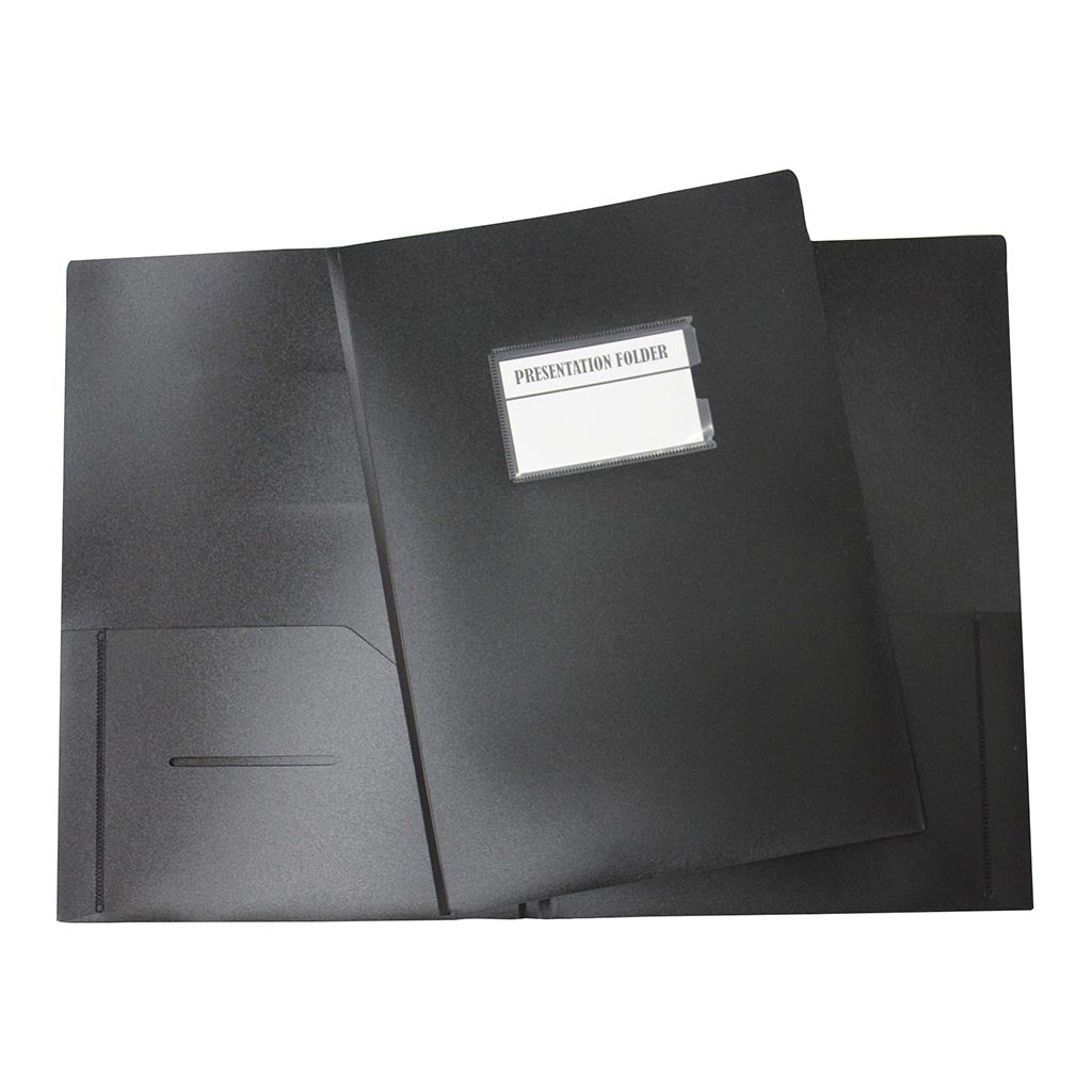 OSC Presentation Folder A4 with Name Holder Black - Cafe Supply