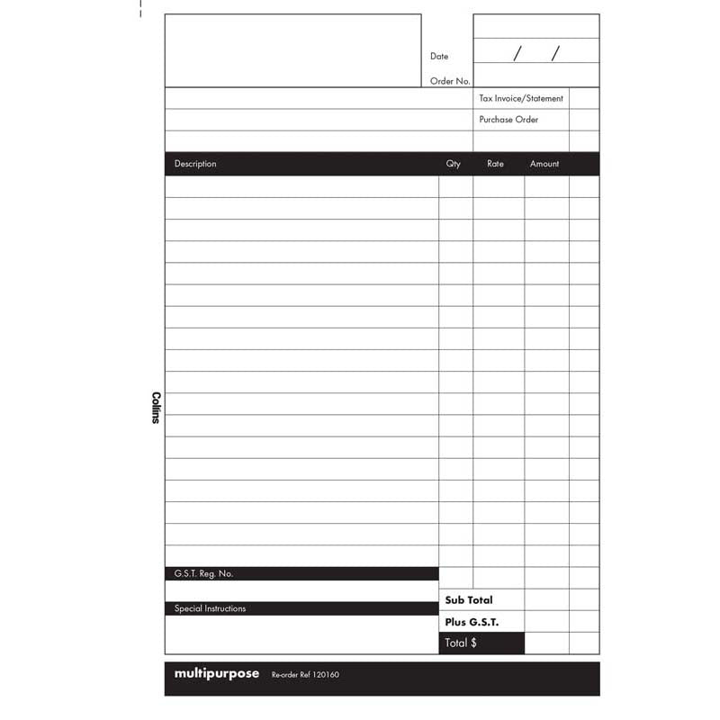 Collins Multipurpose A5DL Duplicate No Carbon Required - Cafe Supply