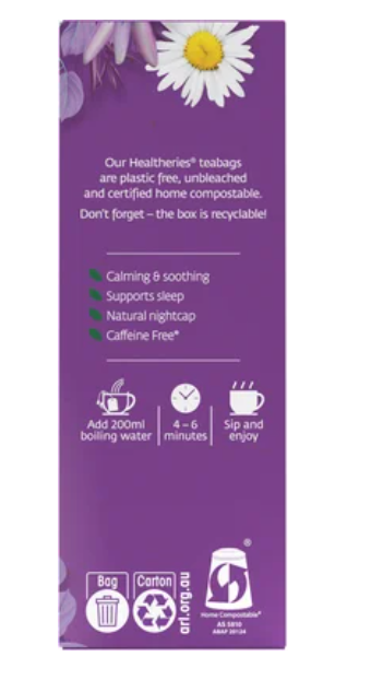 Healtheries Sleep Chamomile & Passionflower Tea Bags 20pk - Cafe Supply