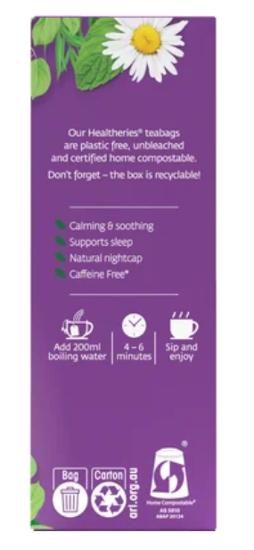 Healtheries Sleep Chamomile & Peppermint Tea Bags 20pk - Cafe Supply