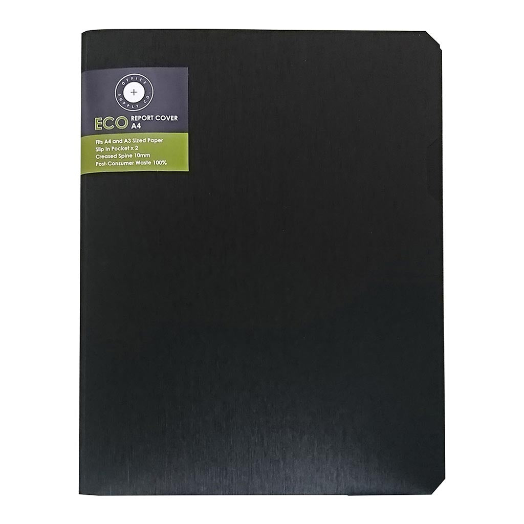 OSC Eco Report Cover A4 Black - Cafe Supply