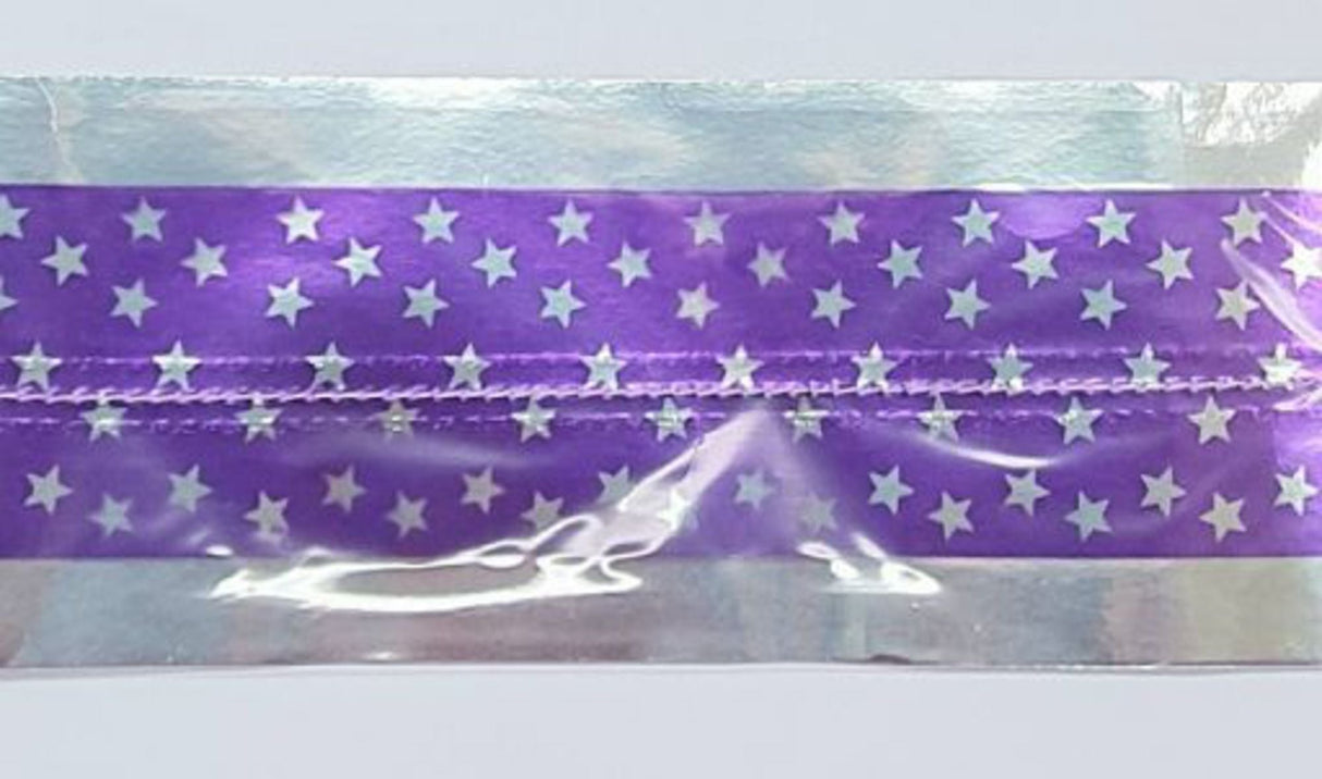 Cake Band Star Purple/Silver 63mm (1m) - Cafe Supply