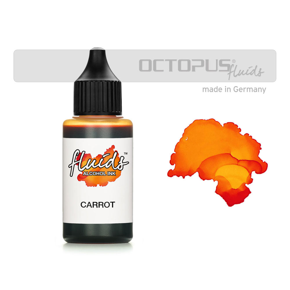 Octopus Fluids Alcohol Ink Carrot Orange 30ml - Cafe Supply