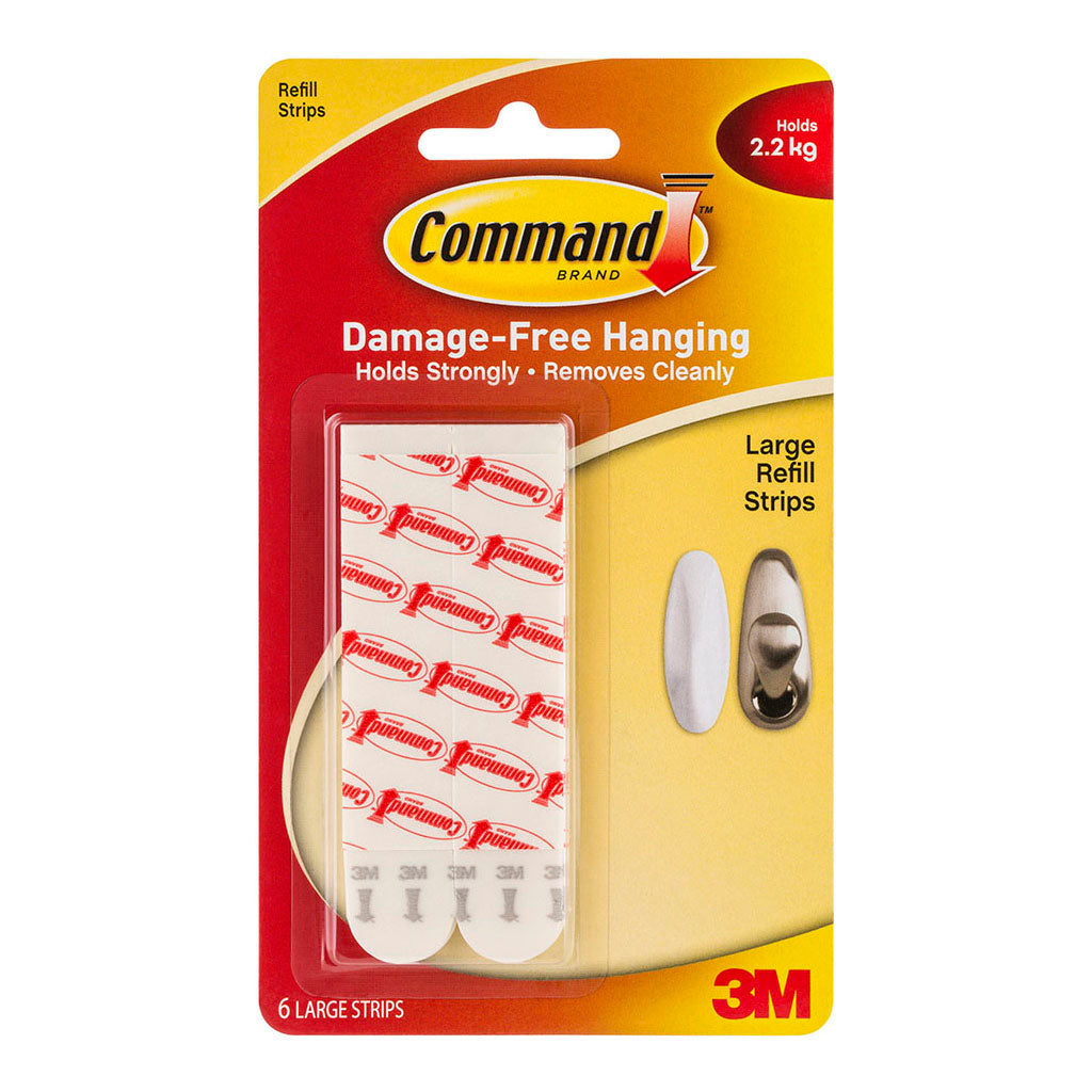 Command Refill Strips 17023P Large White, Pack of 6 - Cafe Supply