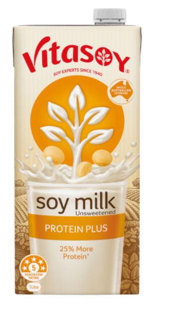 Vitasoy Protein Plus Unsweetened Soy Milk 1l - Cafe Supply