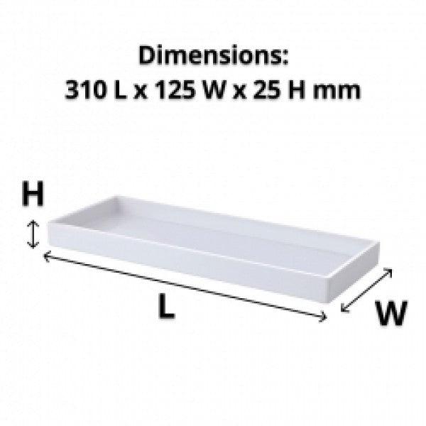 White Melamine Amenity Tray 310L x 125W - Cafe Supply
