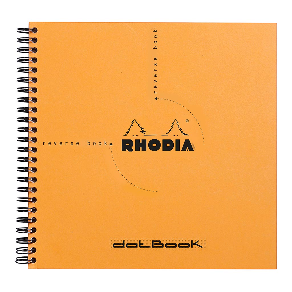 Rhodia Reverse Book Spiral 210x210mm Dotted Orange - Cafe Supply