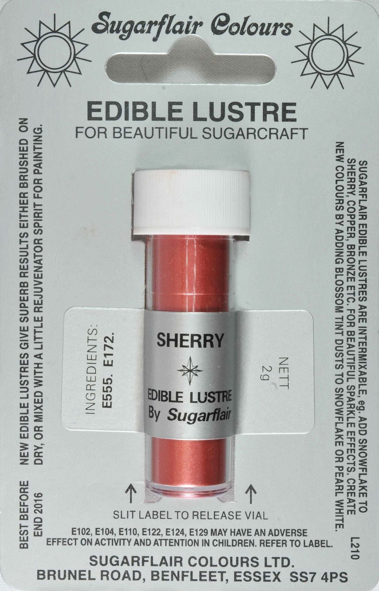 Sugarflair Edible Lustre Colour Sherry - Cafe Supply