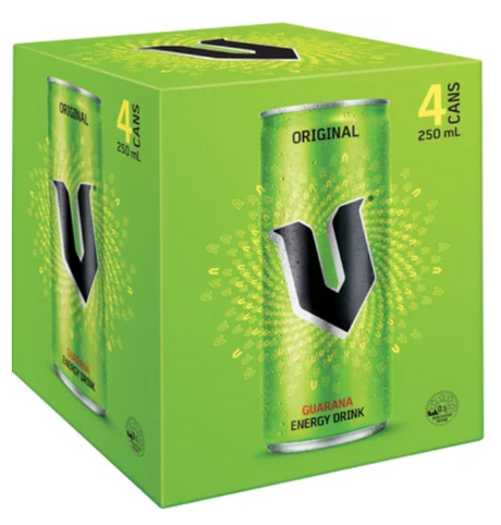 V Green Guarana Energy Drink 4 x 250ml - Cafe Supply