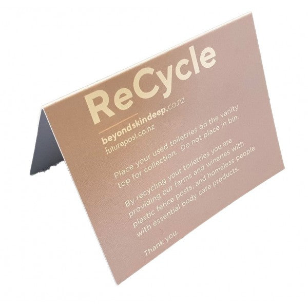 BSD CARD Guest Tent Sign - Toiletries - Cafe Supply