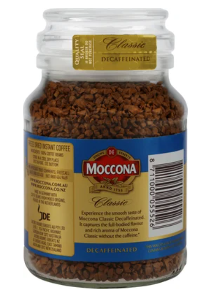 Moccona Classic Decaffeinated Instant Freeze Dried Coffee Jar 100g - Cafe Supply