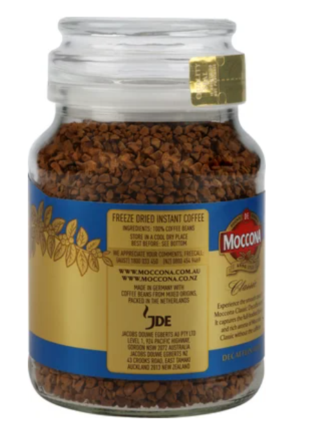 Moccona Classic Decaffeinated Instant Freeze Dried Coffee Jar 100g - Cafe Supply