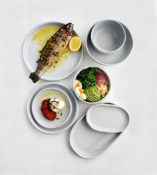 Tablekraft Naturals Ash Grey Oval Plate 210x135x20mm - Cafe Supply