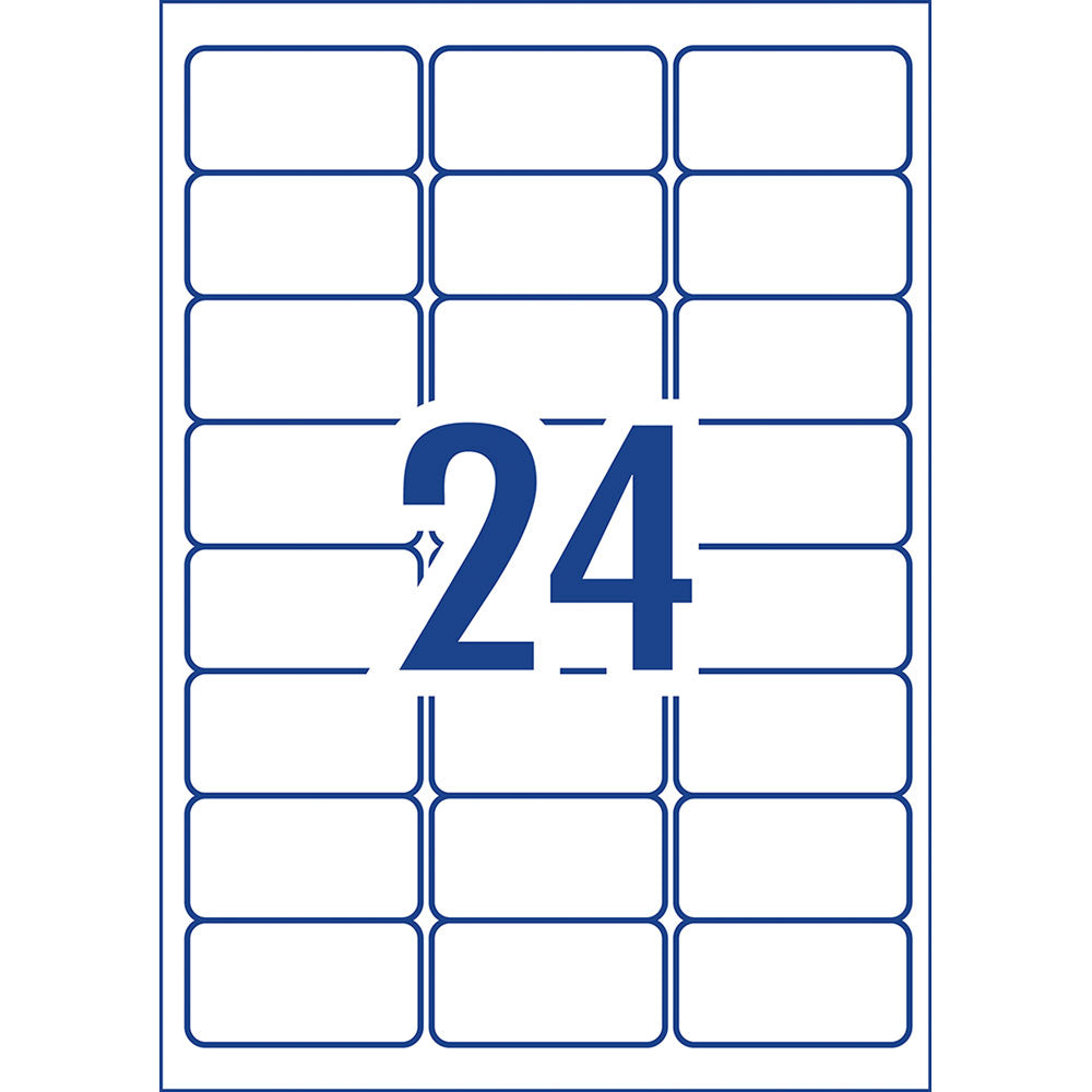 Avery Heavy Duty ID Label J4773 White Inkjet 64x33.8mm 24up 10 Sheets - Cafe Supply