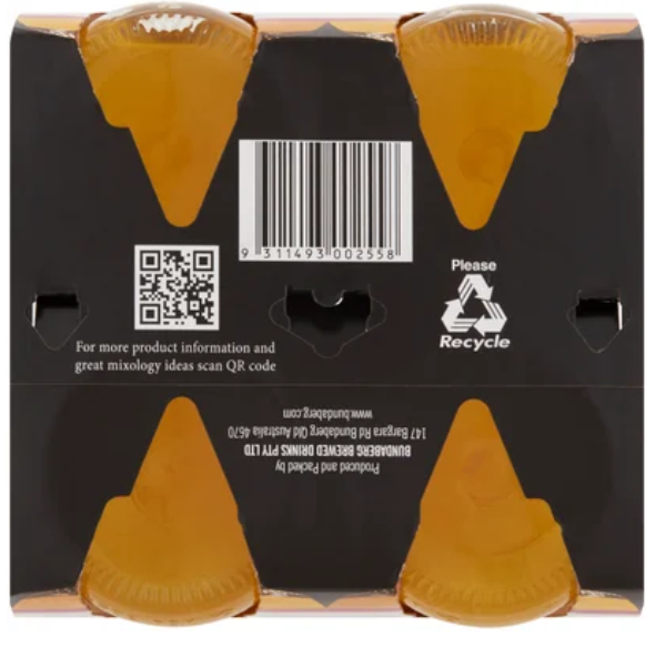 Bundaberg Passionfruit Sparkling Drink 4 x 375ml - Cafe Supply